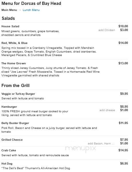 Dorcas Of Bayhead - Bay Head, NJ menu_pic