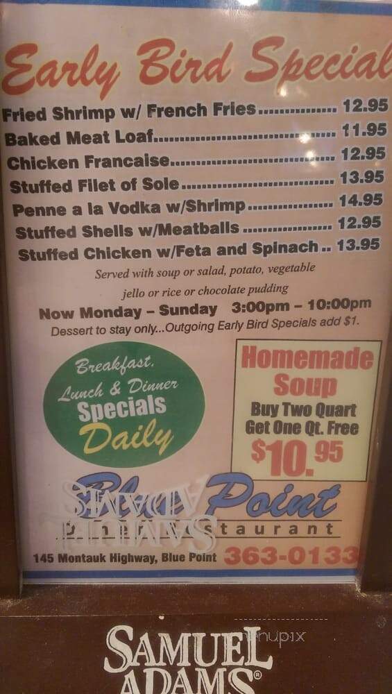 Blue Point Diner - Blue Point, NY menu_pic