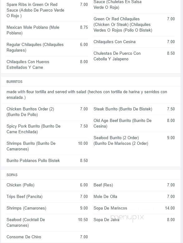 El Cazador Restaurant - Yonkers, NY menu_pic