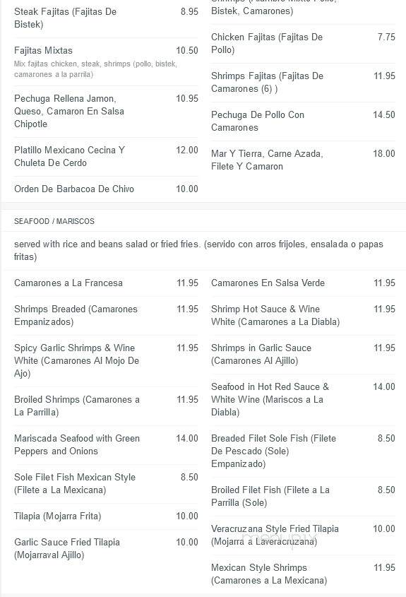 El Cazador Restaurant - Yonkers, NY menu_pic