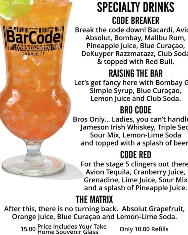 BarCode CT - Orange, CT menu_pic