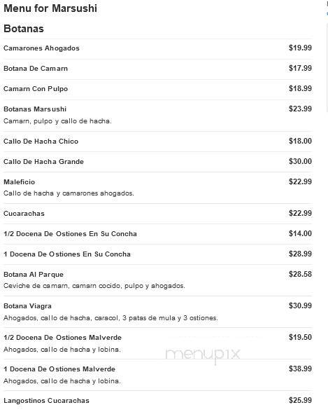 Marsushi - Lynwood, CA menu_pic