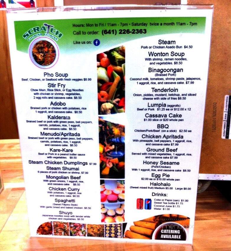 Scratch Filipino Cuisine - Ottumwa, IA menu_pic