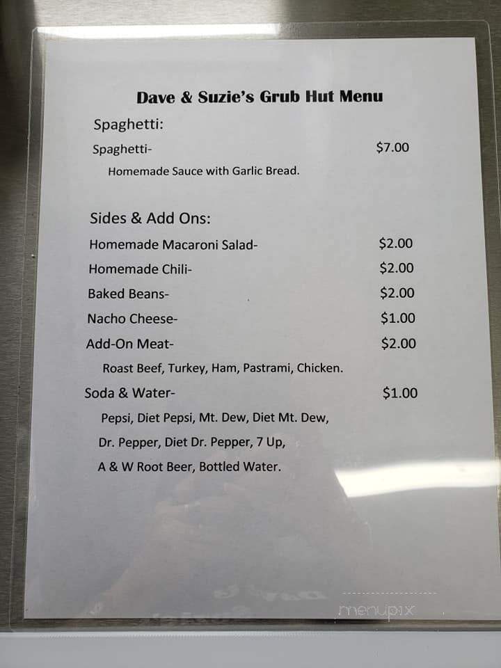 Dave & Suzie's Grub Hut - Crescent City, CA menu_pic