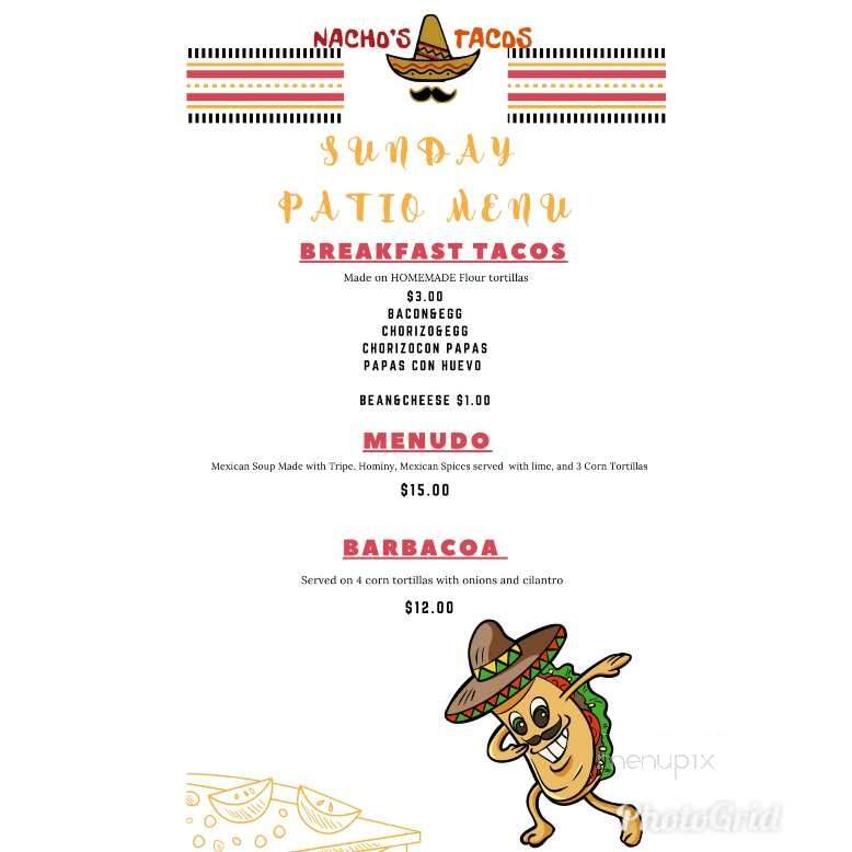 Nacho Tacos - Tampa, FL menu_pic