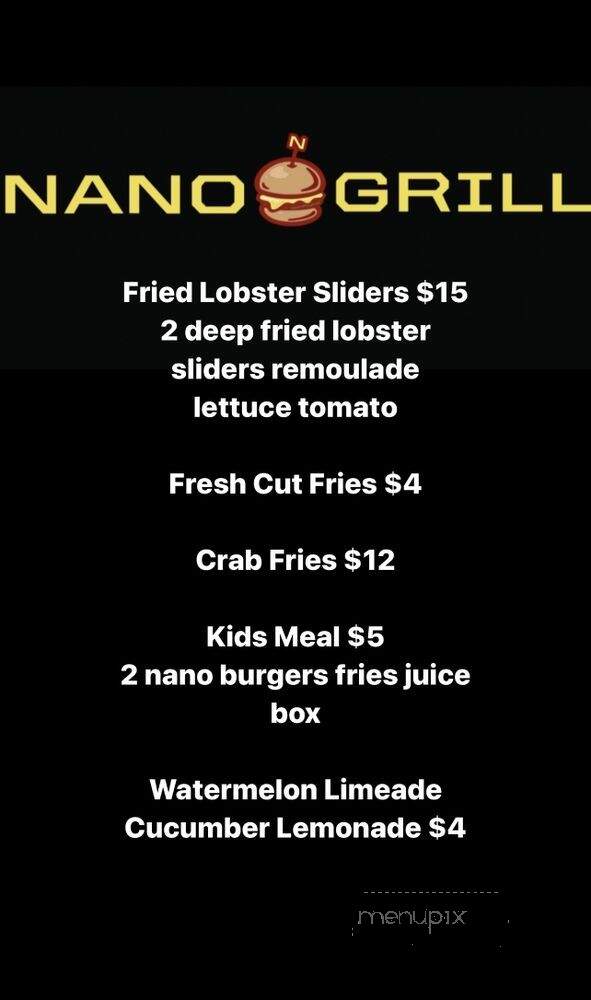 Nano Grill - Lancaster, PA menu_pic