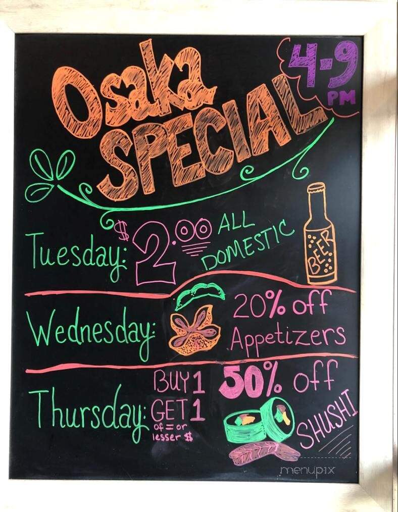 Osaka Japanese Hibachi and Sushi - Evansville, IN menu_pic