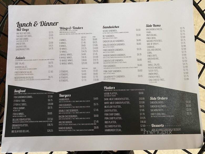 Arlene's Kitchen - Greensboro, NC menu_pic