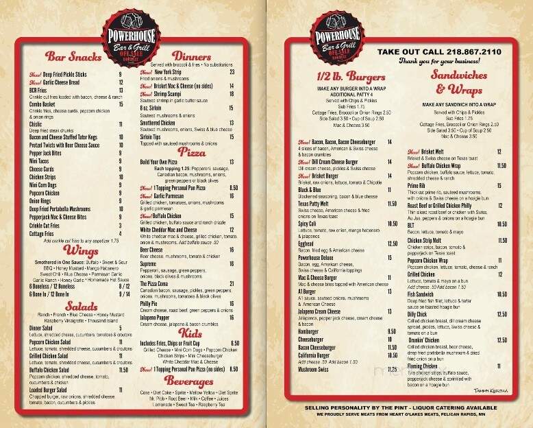 Rothsay Powerhouse - Rothsay, MN menu_pic