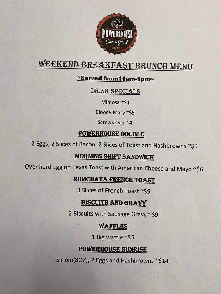 Rothsay Powerhouse - Rothsay, MN menu_pic