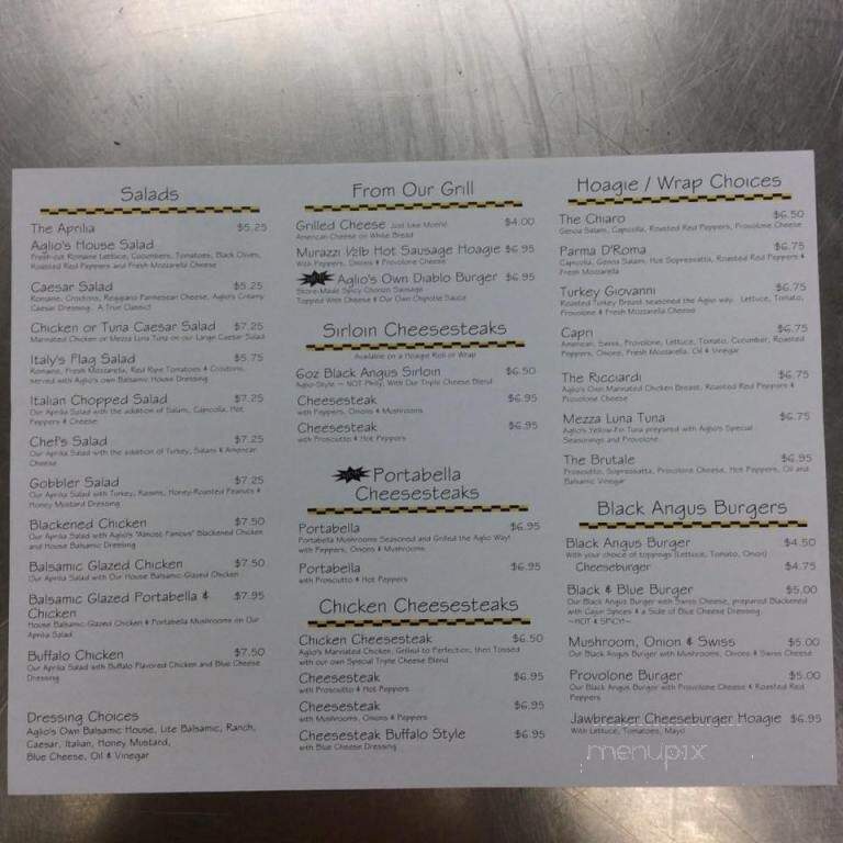 Aglio - Scranton, PA menu_pic