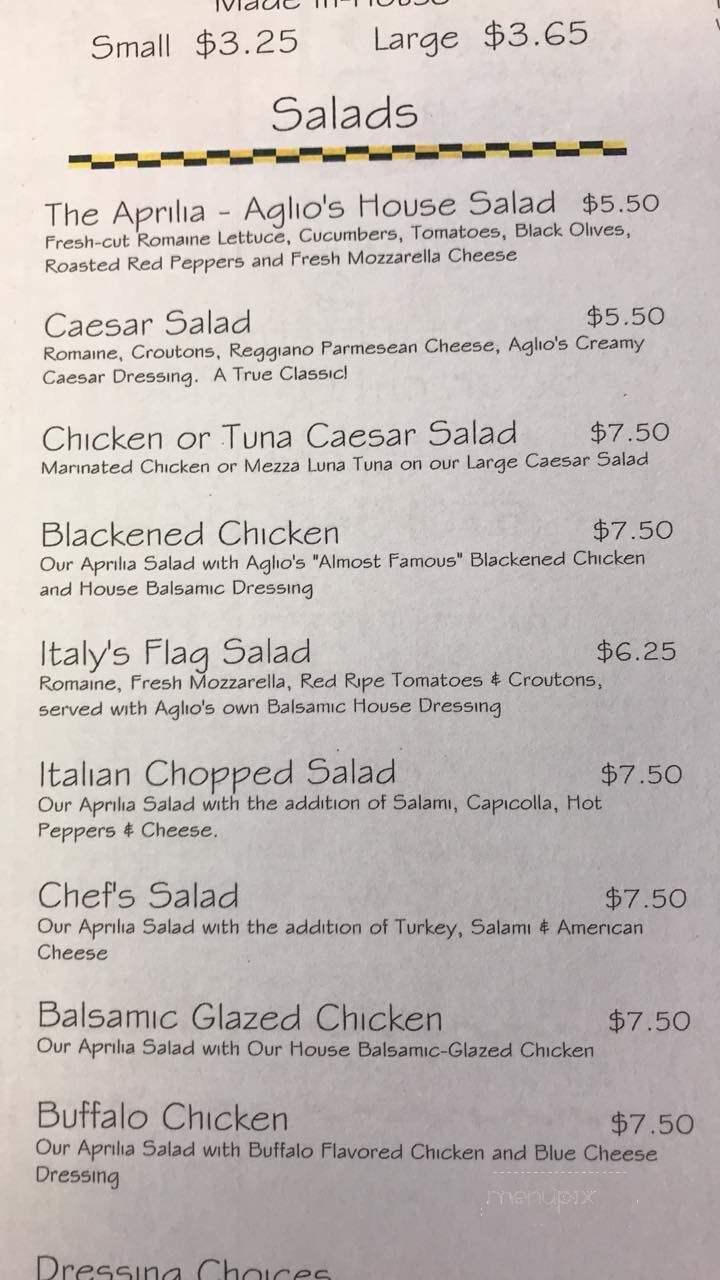 Aglio - Scranton, PA menu_pic
