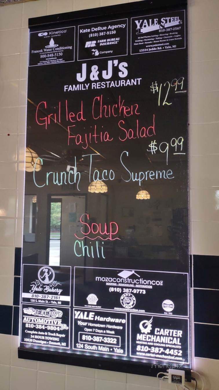 J & J's Family Restaurant - Yale, MI menu_pic