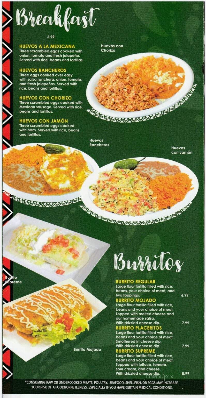 Placeritos Mexican Restaurant - Calhoun, GA menu_pic