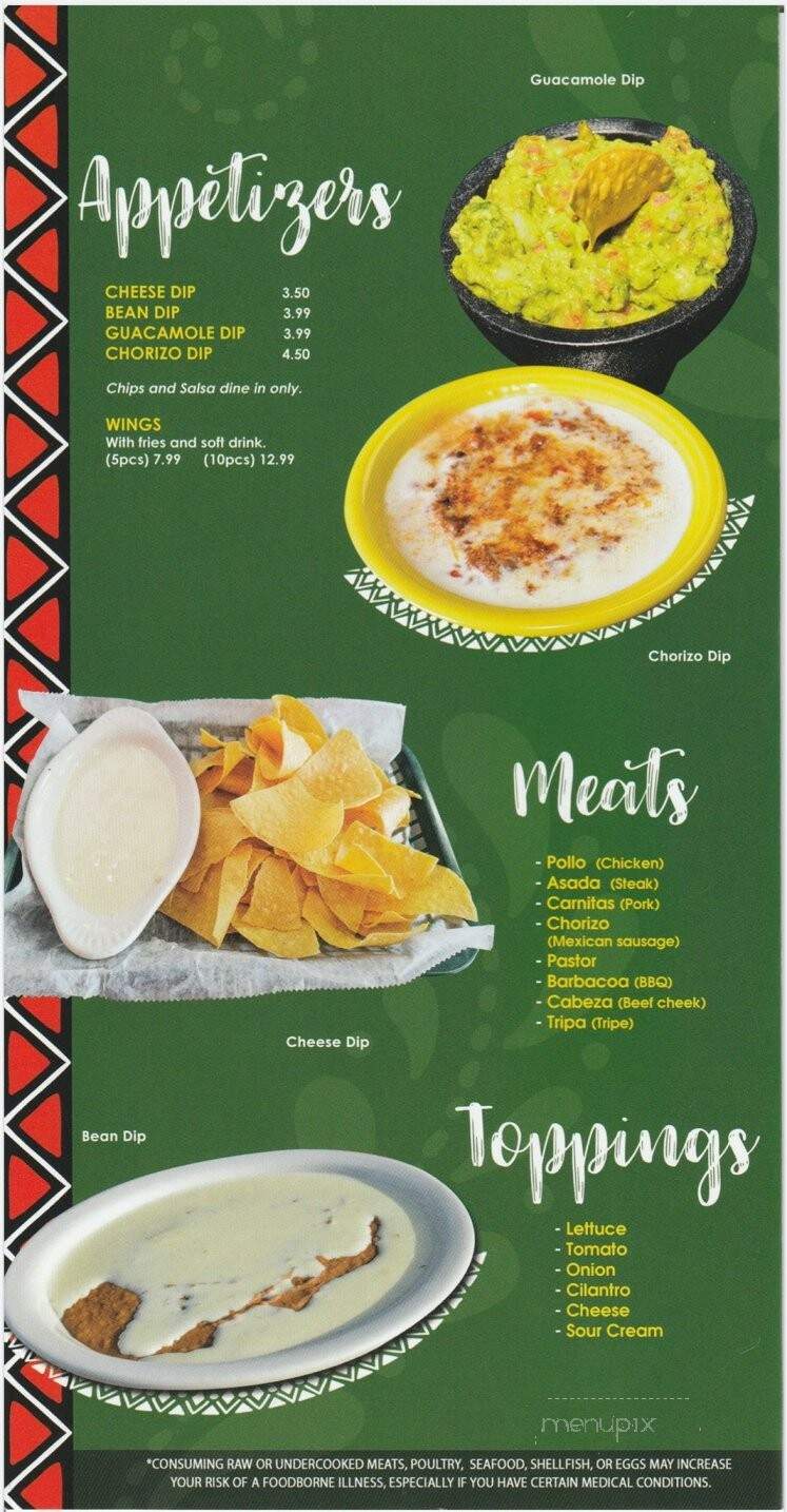 Placeritos Mexican Restaurant - Calhoun, GA menu_pic