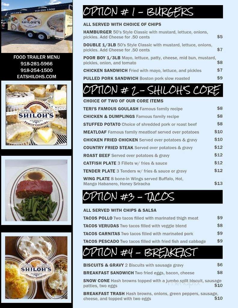 Shiloh's - Cleveland, OK menu_pic