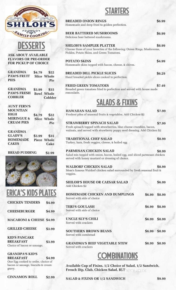 Shiloh's - Cleveland, OK menu_pic