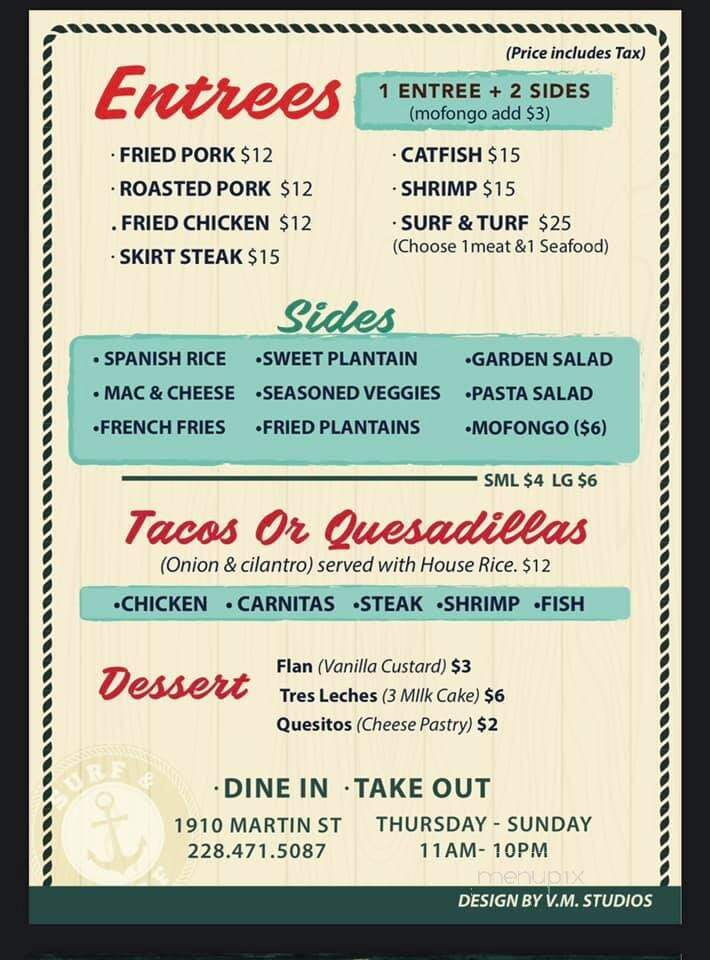 Surf and Turf - Pascagoula, MS menu_pic
