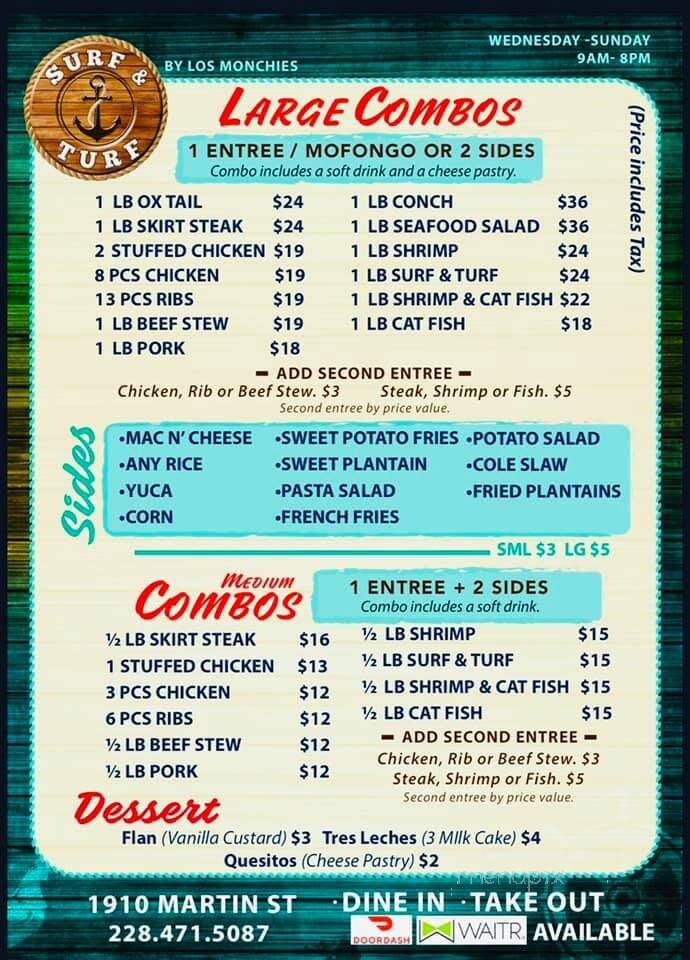 Surf and Turf - Pascagoula, MS menu_pic