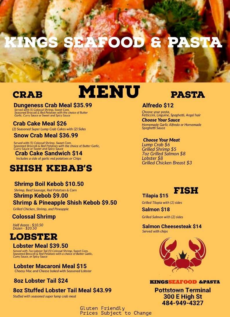 Kings Seafood & Pasta - POTTSTOWN, PA menu_pic