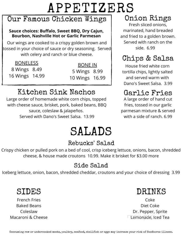 Rebucks Gourmet Burgers - Auburn, NE menu_pic