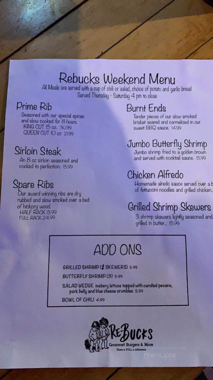 Rebucks Gourmet Burgers - Auburn, NE menu_pic