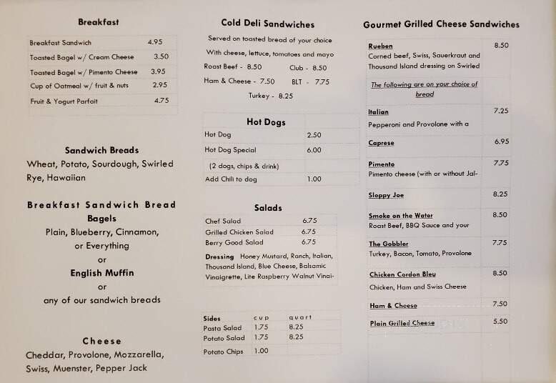 Riverview Cafe - Plymouth, NC menu_pic