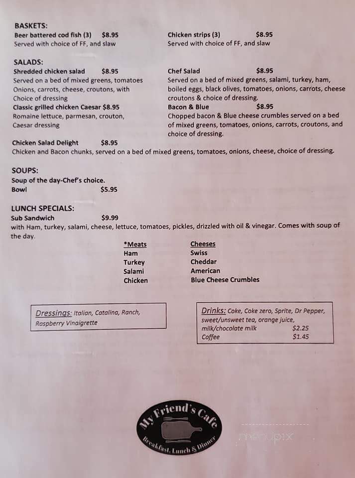 My Friends Cafe - Grand Saline, TX menu_pic
