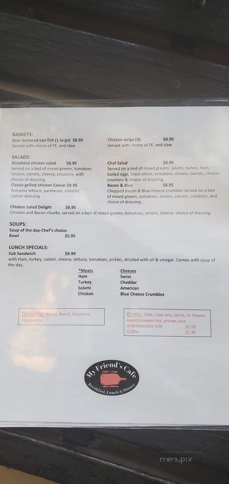 My Friends Cafe - Grand Saline, TX menu_pic