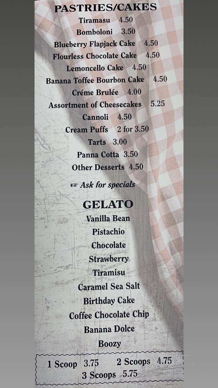 Gelateria & Pasticceria Fiorentina - Butte, MT menu_pic