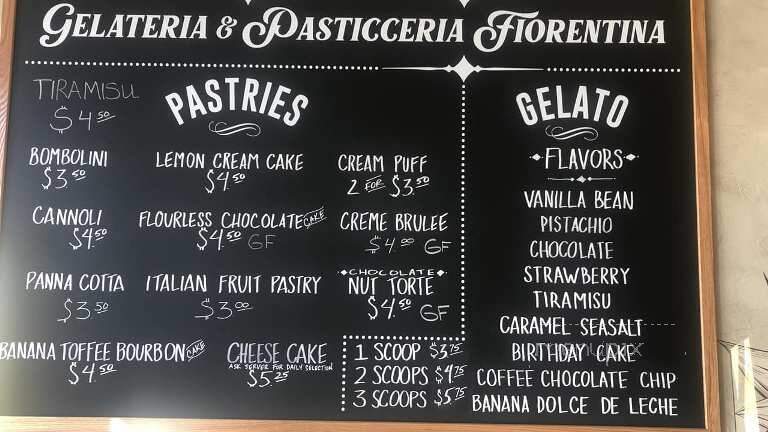 Gelateria & Pasticceria Fiorentina - Butte, MT menu_pic