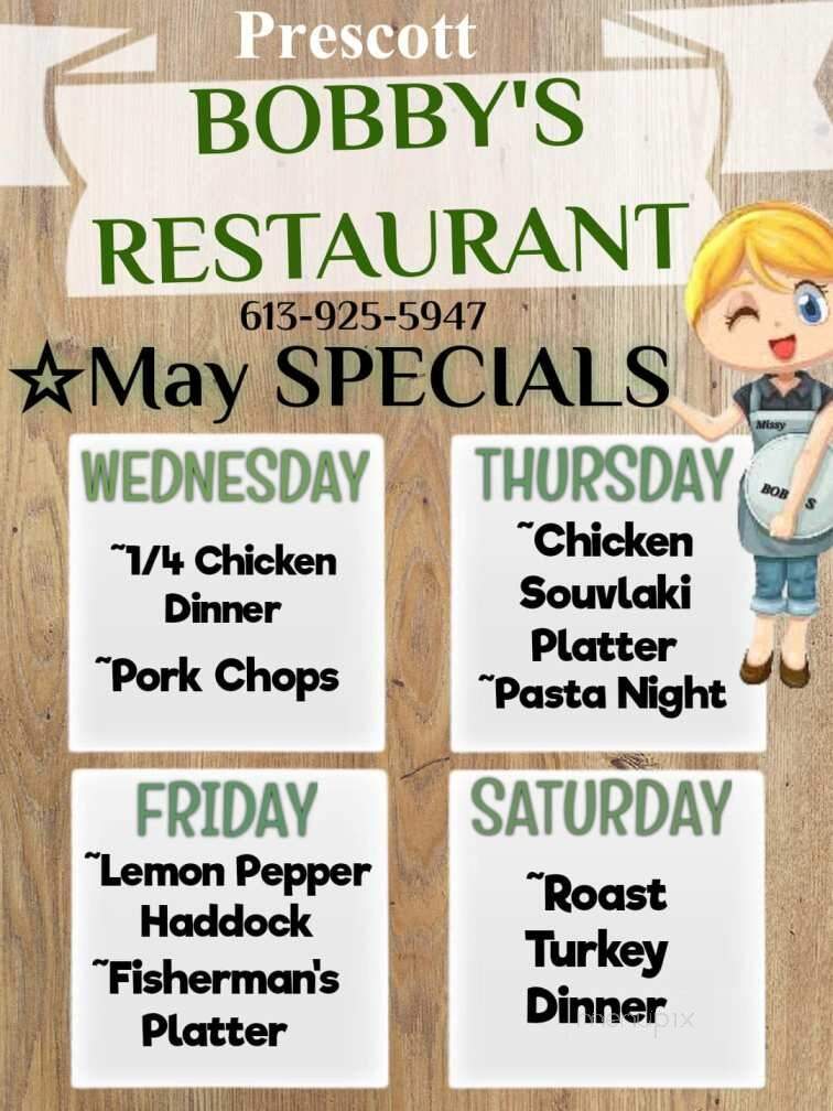 Bobby's Restaurant - Prescott, ON menu_pic