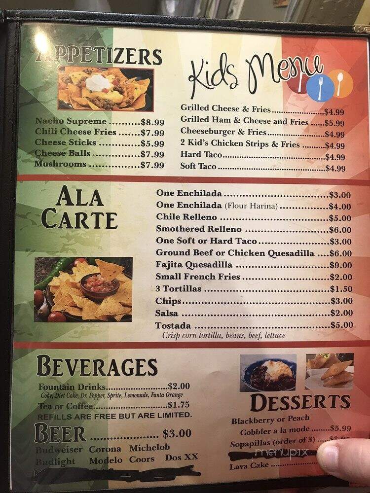 Dona Carmen's - Guymon, OK menu_pic