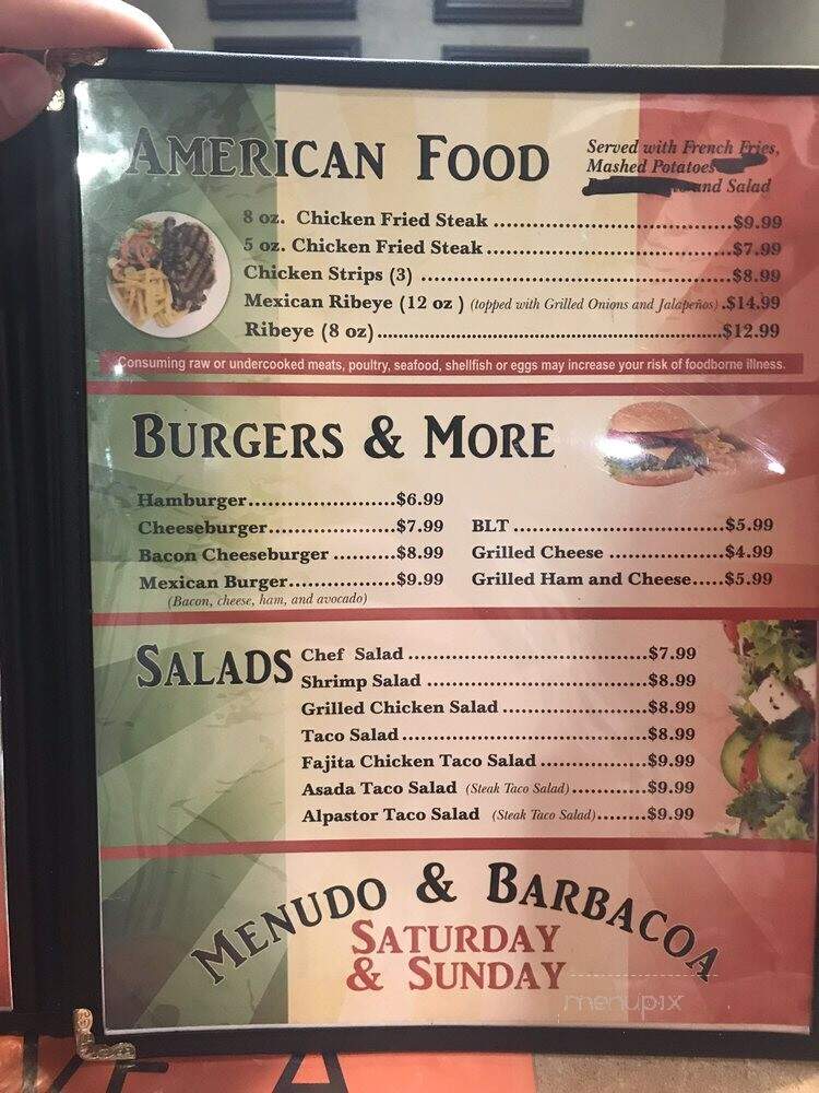 Dona Carmen's - Guymon, OK menu_pic