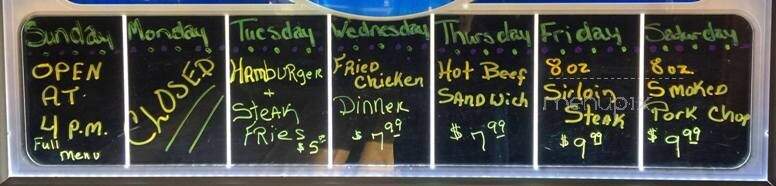 No Where Bar - Naponee, NE menu_pic