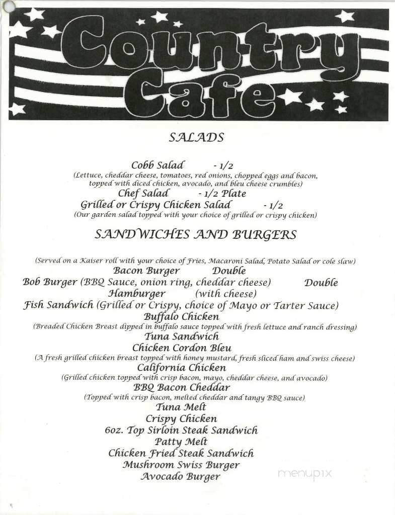 Country Cafe - Porterville, CA menu_pic