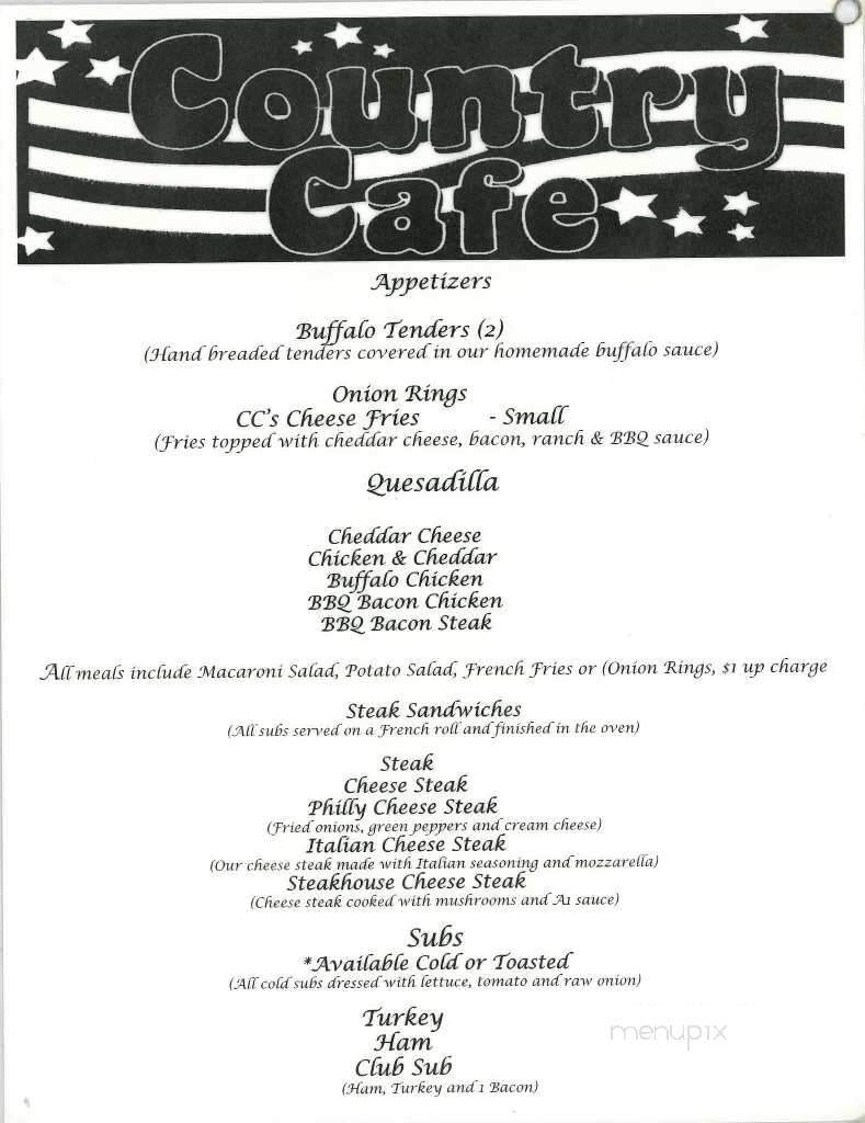 Country Cafe - Porterville, CA menu_pic