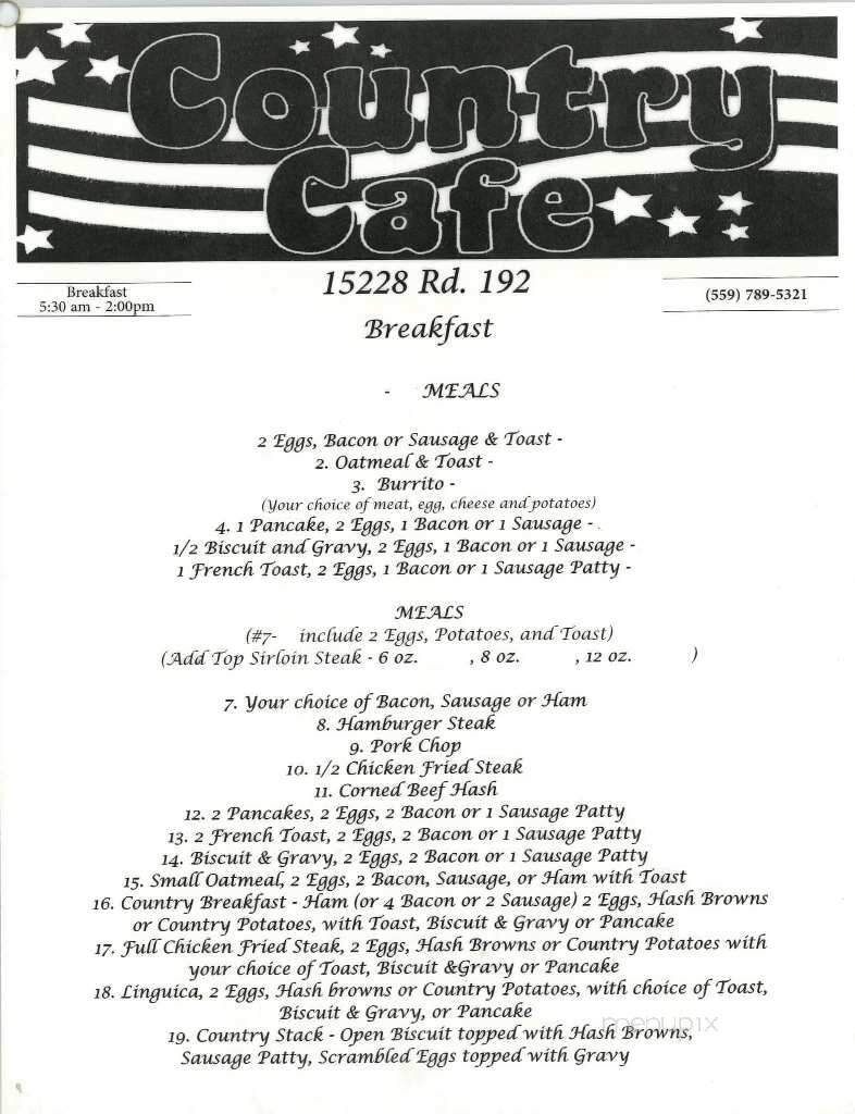 Country Cafe - Porterville, CA menu_pic