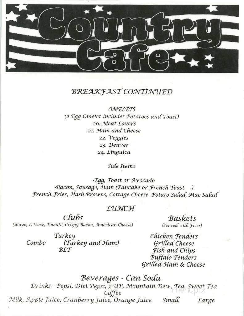 Country Cafe - Porterville, CA menu_pic