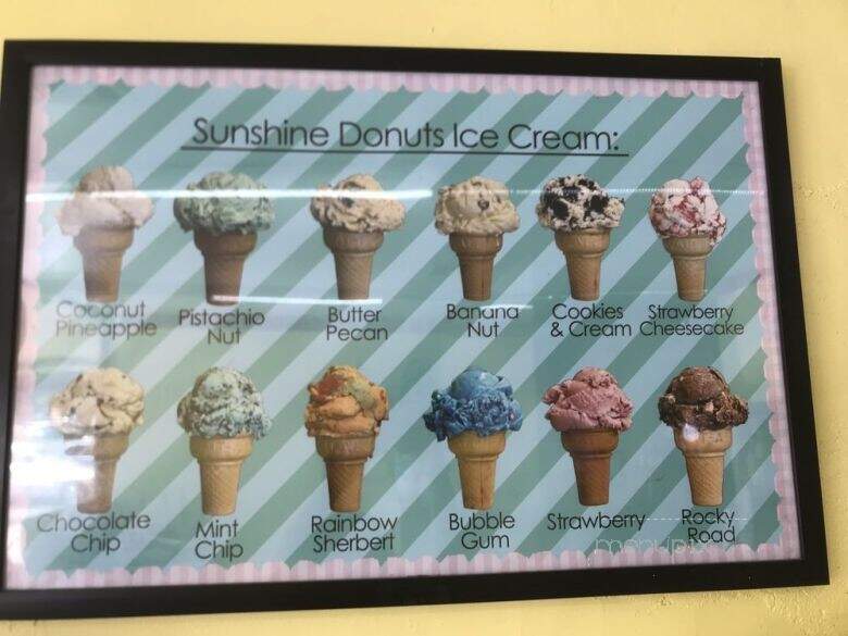Sunshine Donut - Pomona, CA menu_pic