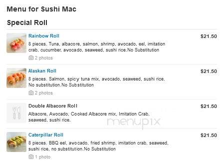 Sushi Mac - Sherman Oaks, CA menu_pic