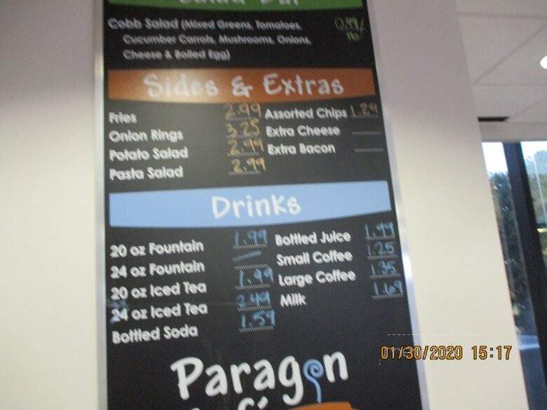 Gf Paragon Cafe - Richmond, VA menu_pic