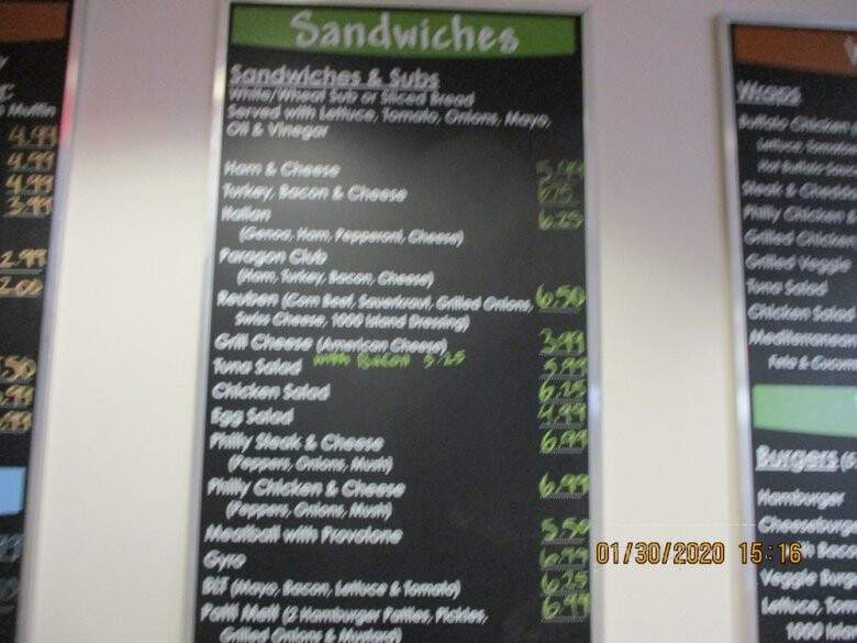Gf Paragon Cafe - Richmond, VA menu_pic