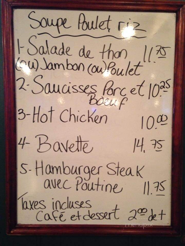 Brasserie Tremblay - Longueuil, QC menu_pic