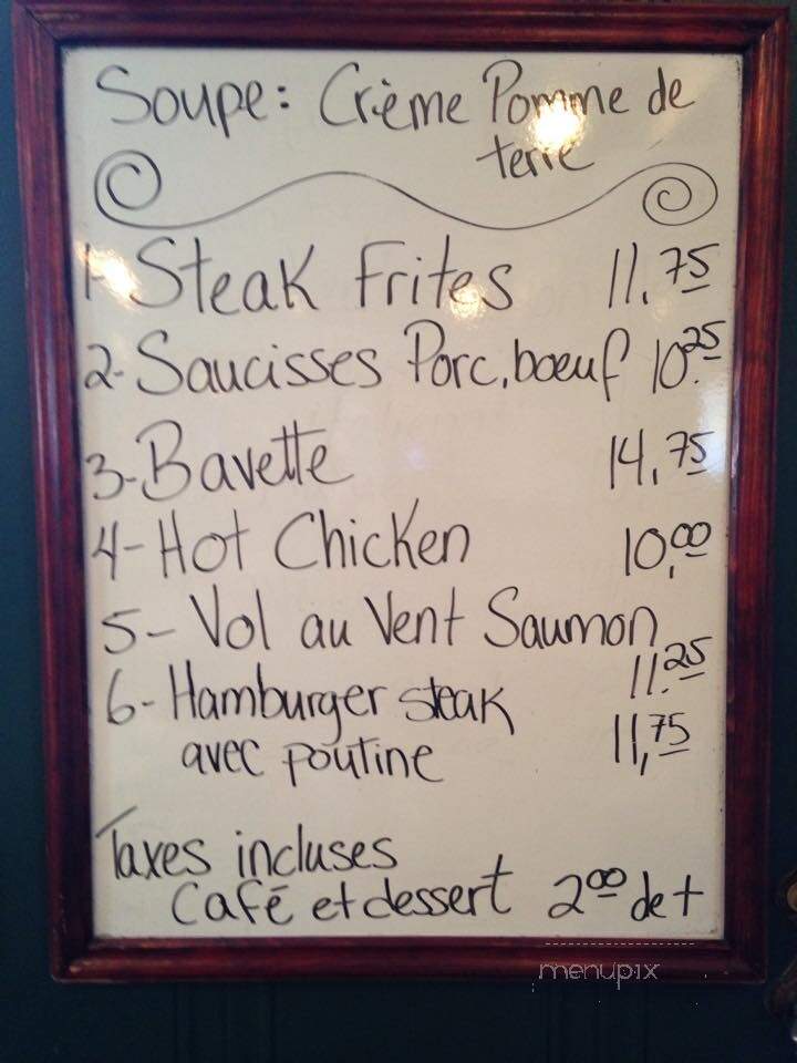 Brasserie Tremblay - Longueuil, QC menu_pic