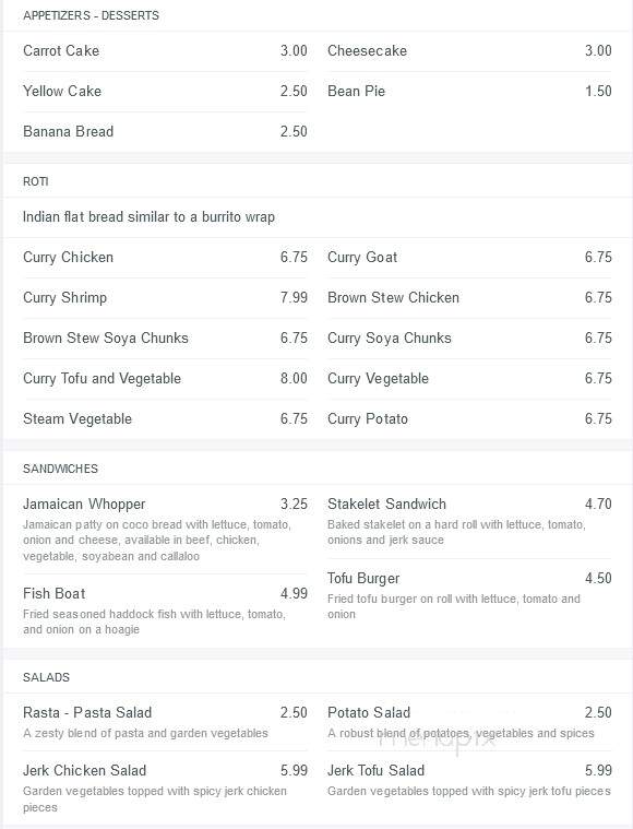 Doctor Bird - Buffalo, NY menu_pic