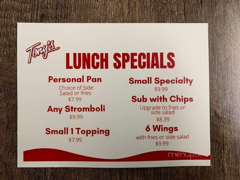 Tony's Pizza & Sub - Fountain Inn, SC menu_pic