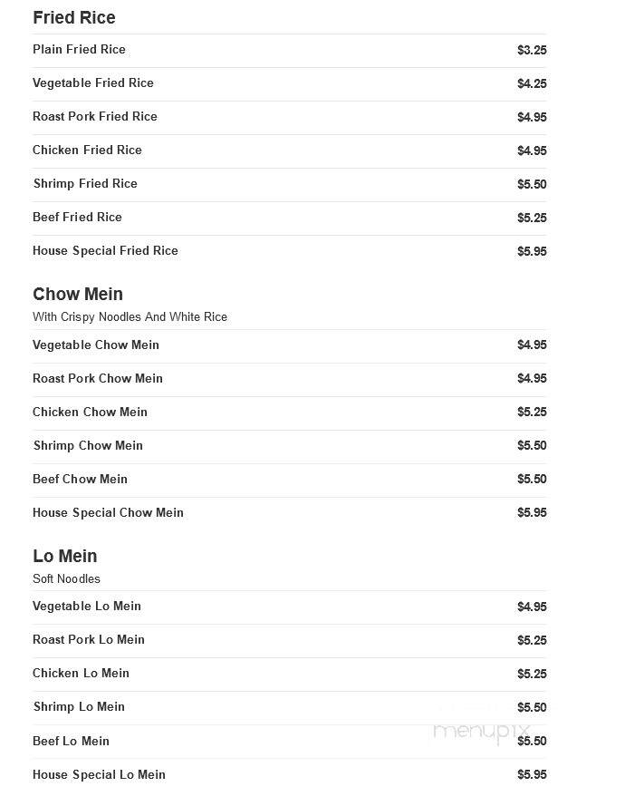 Hong Kong Buffet - Rapid City, SD menu_pic