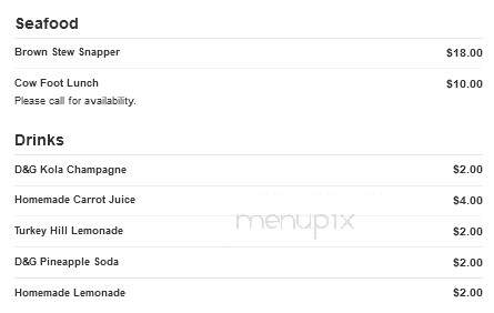 Simone's Fine Jamaican Cuisine - New York, NY menu_pic