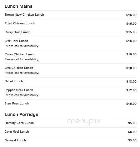 Simone's Fine Jamaican Cuisine - New York, NY menu_pic